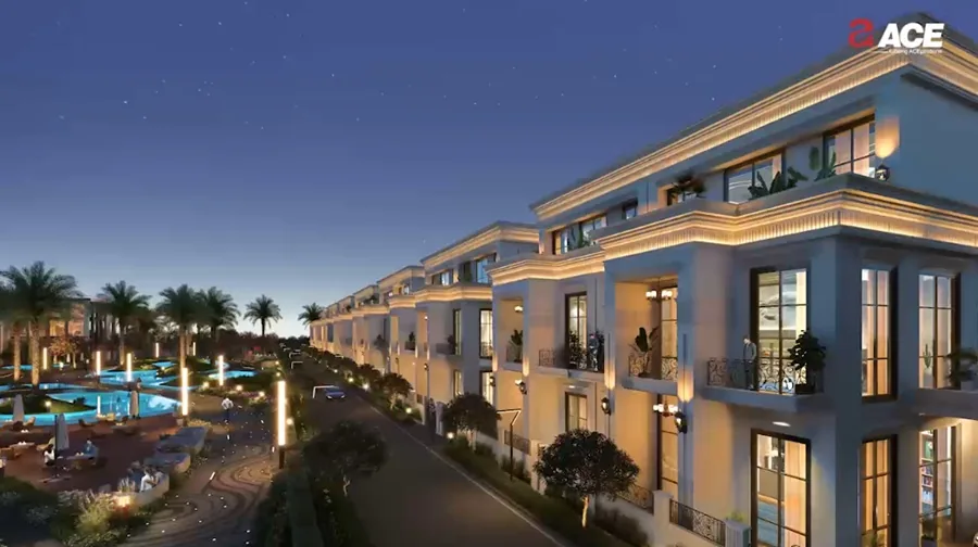 ACE Acreville Sector 22A Yamuna Expressway — plotted villas along the central pool