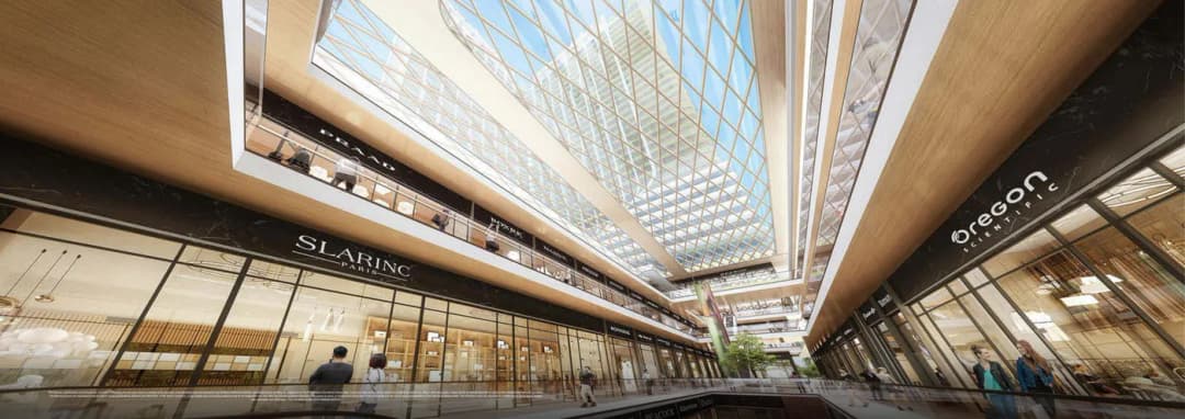 DASNAC Yuva Sector 124 Noida — high-street retail atrium with glass skylight