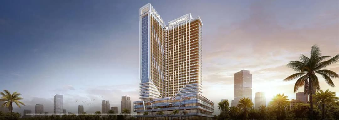 DASNAC Yuva Sector 124 Noida — tower with retail podium at dusk