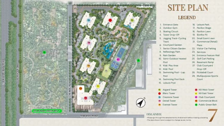 Eldeco 7 Peaks Residences master plan — 7 towers across 7.5 acres, Omicron 1A Greater Noida