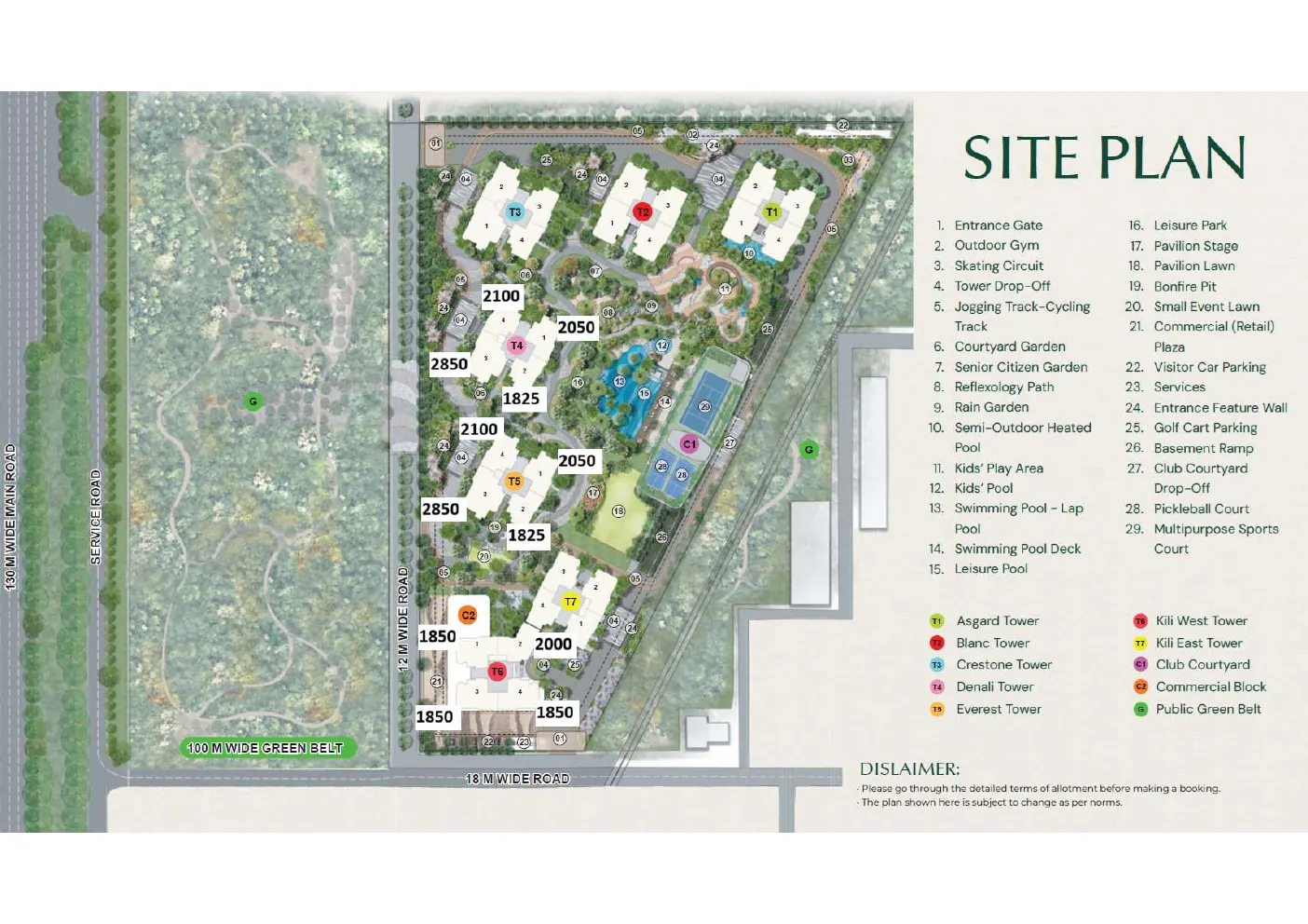 Eldeco 7 Peaks Residences site plan with super area — Omicron 1A, Greater Noida