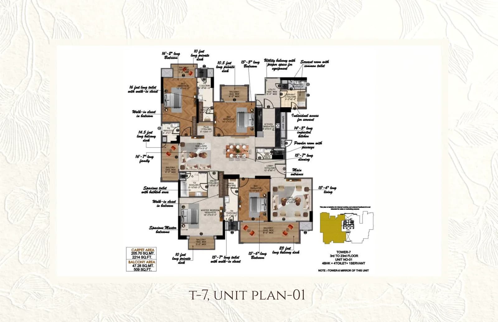 Nimbus Arista Luxe Sector 168 Noida — 3 BHK floor plan (approx. 2,353 sq.ft)
