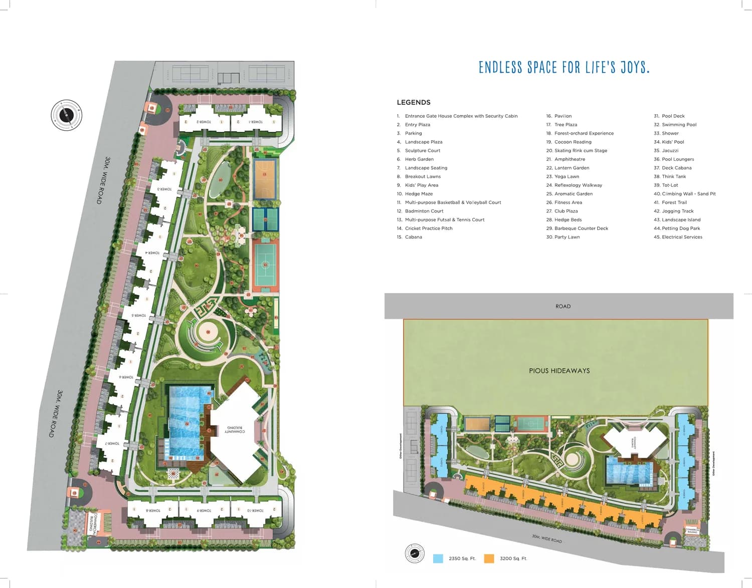 ATS Pious Orchards Sector 150 Noida — site / master plan with 10 towers and clubhouse